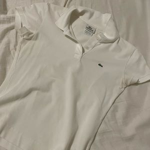 white lacoste polo shirt